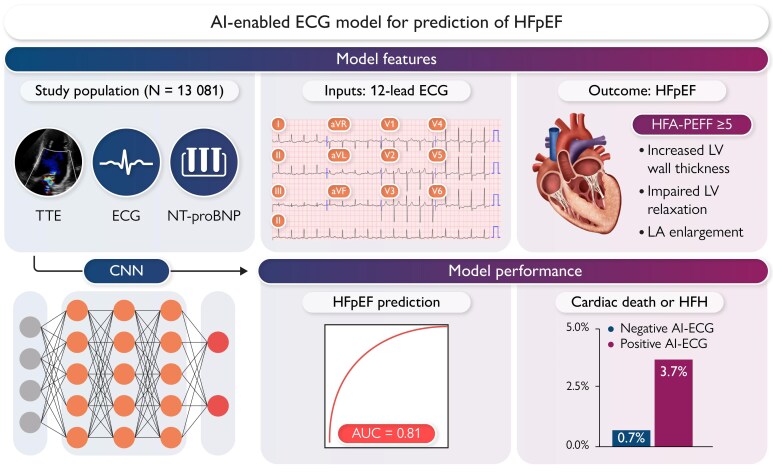 Artificial intelligence-enabled electrocardiogram model for predicting heart failure with preserved ejection fraction: a single-center study.