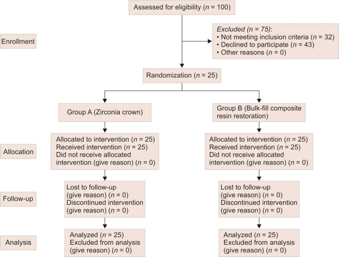 Comparison of Success of Endodontic Treatment in Primary Mandibular Molars Restored with Zirconia and Bulk-fill Composite Resins: A Split-mouth Randomized Clinical Trial.
