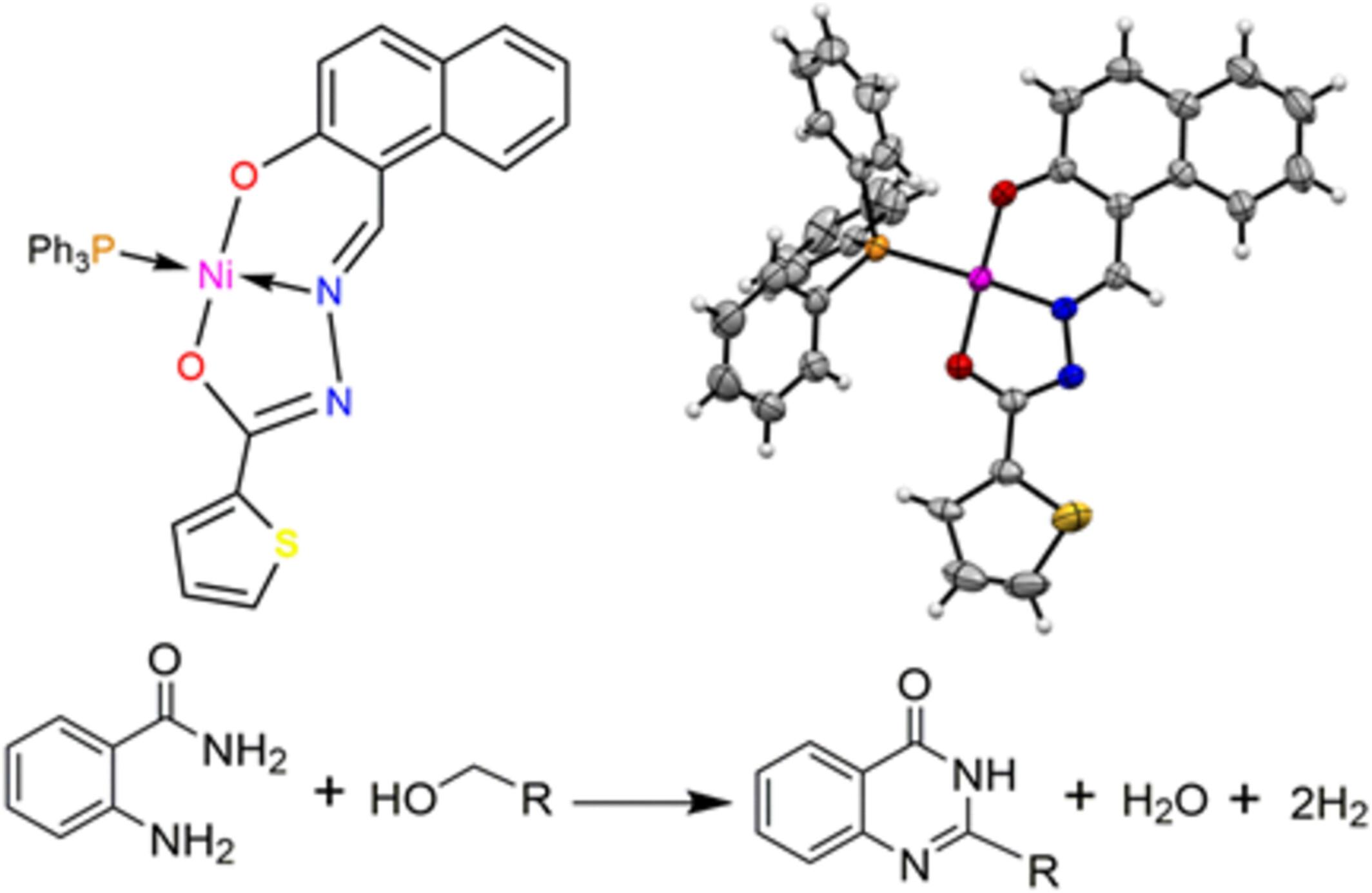 One-Pot Catalytic Syntheses of Quinazolinones by Coupling of 2-Aminobenzamide With Primary Alcohols Using a Nickel(II)-ONO Pincer-Like Complex