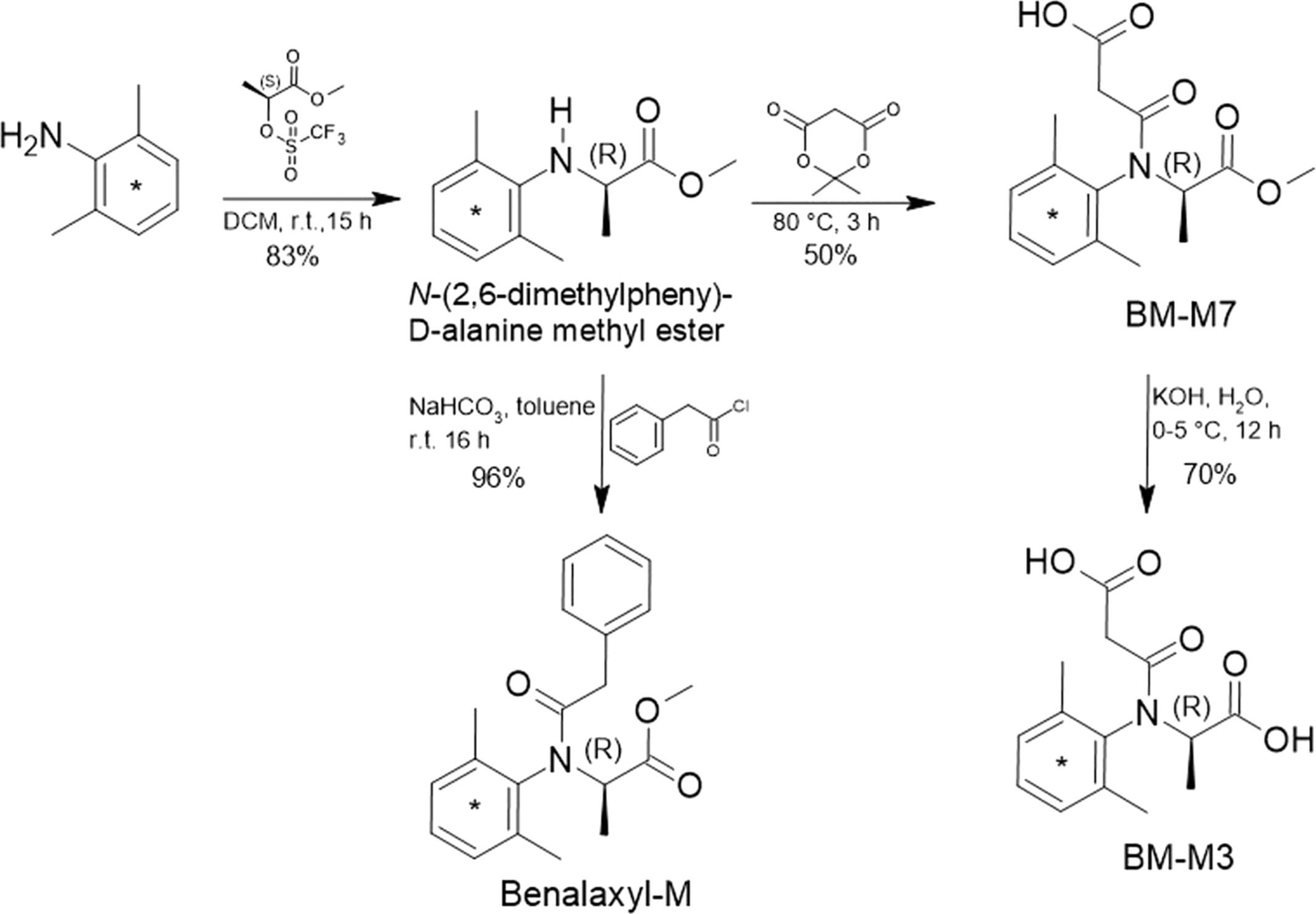 C14-Labelled Synthesis of Benalaxyl-M and Its Two Soil Metabolites