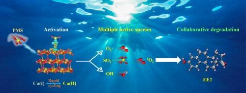 Synthesis and mechanistic study of a CuO/Cu2(OH)2CO3 catalyst for rapid peroxymonosulfate activation to efficiently degrade 17α-ethynylestradiol