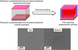 Controlled orientation of polystyrene-b-poly(L-lactide) nanostructured thin films by air plasma treatment via thermal annealing