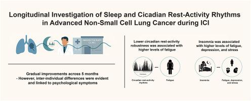 Longitudinal investigation of sleep and circadian rest-activity rhythms in non-small cell lung cancer patients during immunotherapy and associations with fatigue, depression, and perceived stress
