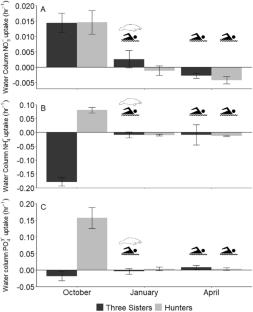 Seasonal differences in nutrient uptake dynamics in coastal spring-fed ecosystems: the potential effects of Florida manatees and humans