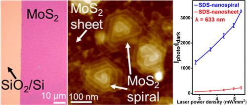 Controllable Growth of MoS2 Nanospirals by Using Sodium Dodecyl Sulfate as a Seeding Promoter for Photodetection Devices