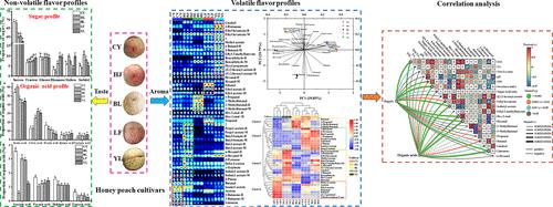 Characterization of Nonvolatile and Volatile Flavor Profiles of Honey Peach Fruits from Five Different Cultivars by HPLC and GC-IMS Coupled with Multivariate Statistical Analysis