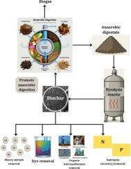 Biochar from anaerobic digestates: Production, characteristics and applications in wastewater remediation