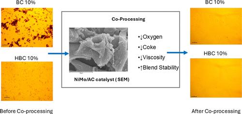 Co-processing of Raw and Hydrotreated HTL Biocrudes with Heavy Gas Oil: Impact on Catalyst Properties and Product Quality