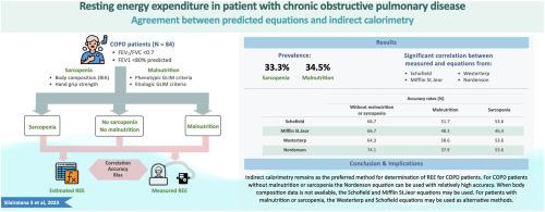 Resting energy expenditure in patients with COPD: Agreement between predicted equations and indirect calorimetry