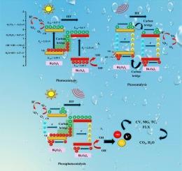 Innovative design of Bi4O5l2/Bi7O9I3-C composites for reinforced piezophotocatalytic treatment of color and colorless pollutants under LED radiation and ultrasonic power