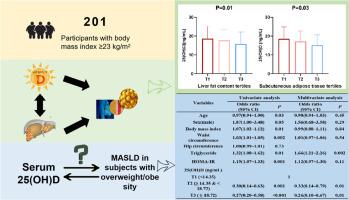 Low serum 25 hydroxyvitamin D Is associated with severe metabolic dysfunction-associated steatotic liver disease in individuals with overweight/obesity: A cross-sectional study