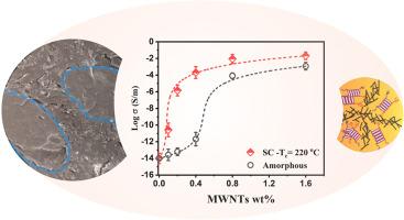 Tuning the carbon nanotube conductive network in PLA-based immiscible blends via stereocomplex crystallization