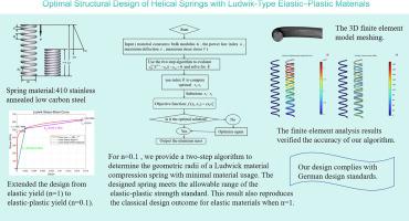 Optimal structural design of helical springs with Ludwik-type elastic–plastic materials