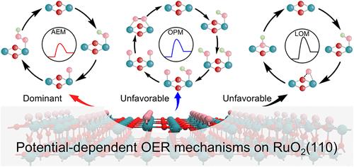Potential-dependent O–O Coupling Mechanism for Oxygen Evolution Reaction on Ruthenium Dioxide
