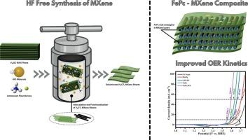 Boosting oxygen evolution reaction at hydrothermally synthesized V-MXene interface with Iron Pthalocynaine