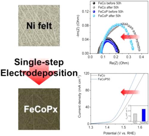Single-Step Electrodeposition of FeCo-Based Anode Catalyst with Phosphorus for Efficient Anion Exchange Membrane Water Electrolysis