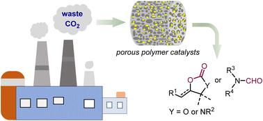 Direct conversion of waste CO2 over porous polymer catalysts