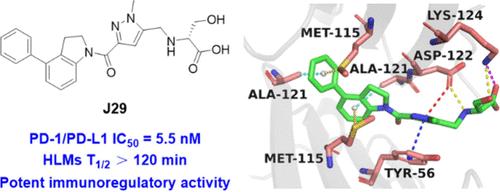 Discovery of Pyrazole-Containing 4-Arylindolines as Potent Small-Molecule Inhibitors of the Programmed Cell Death-1/Programmed Cell Death-Ligand 1 Interaction