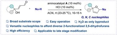 Organocatalytic modular synthesis of 2-functionalized 2,5-dihydrofurans from γ-hydroxy enals
