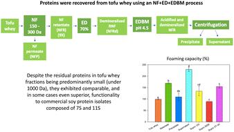 Sustainable recovery of residual proteins from tofu whey by coupling nanofiltration with electromembrane processes and functional properties of resulting protein fractions