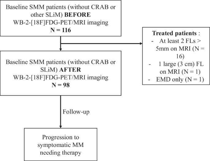 Simultaneous whole-body multi-parametric 2-[18F]FDG-PET/MRI in smoldering multiple myeloma assessment: diagnostic and prognostic impact