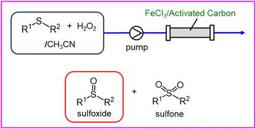 Iron-catalyzed continuous-flow synthesis of sulfoxide with hydrogen peroxide†