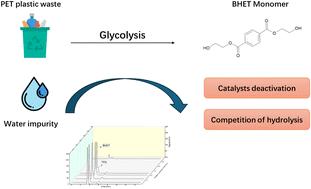 Unraveling the role of water in catalytic glycolysis of PET