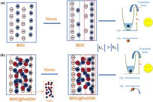 Modulate surface potential well depth of Bi12O17Cl2 by FeOOH in Bi12O17Cl2@FeOOH heterojunction to boost piezoelectric charge transfer and piezo-self-Fenton catalysis