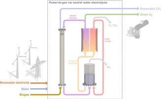 Neutral water electrolysis unifies green hydrogen and renewable natural gas production from biogas