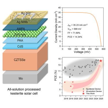 Multi-interface engineering for all-solution-processed kesterite solar cells
