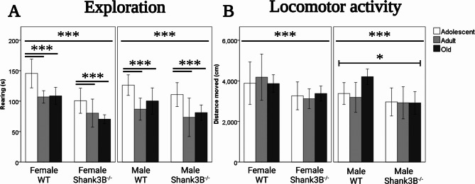Autism-like phenotype across the lifespan of Shank3B-mutant mice of both sexes.