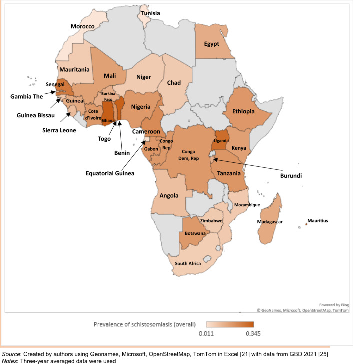 The effect of per capita income on the prevalence of schistosomiasis in selected African countries: a panel study.