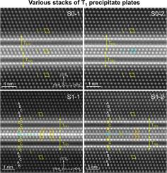T1 precipitate stacks in an Al-Cu-Li-Mg-Ag alloy