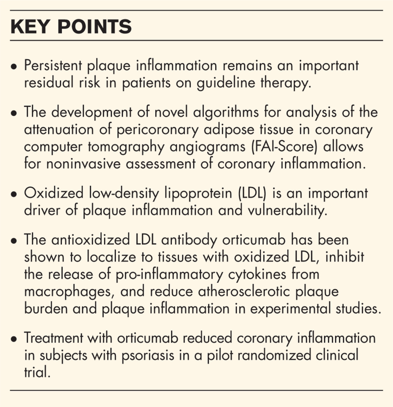 Orticumab: the potential to harness oxidized LDL to reduce coronary inflammation with plaque-targeted therapy.