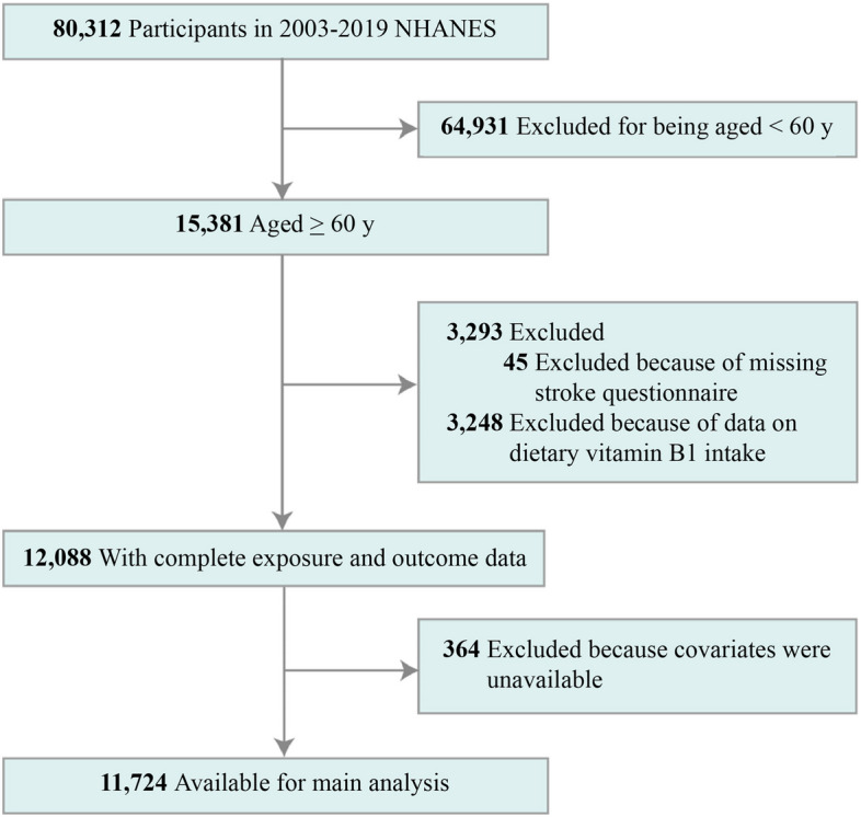 Association between dietary vitamin B1 intake and stroke risk in older patients: a retrospective cross-sectional study.