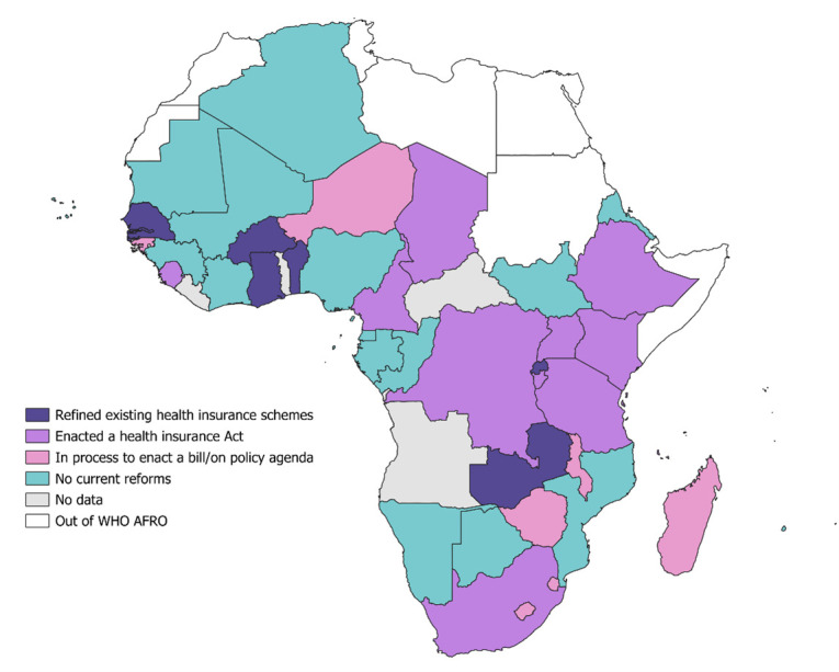 Countdown to 2030: overview of current and planned health financing reforms for universal health coverage in the WHO African Region.