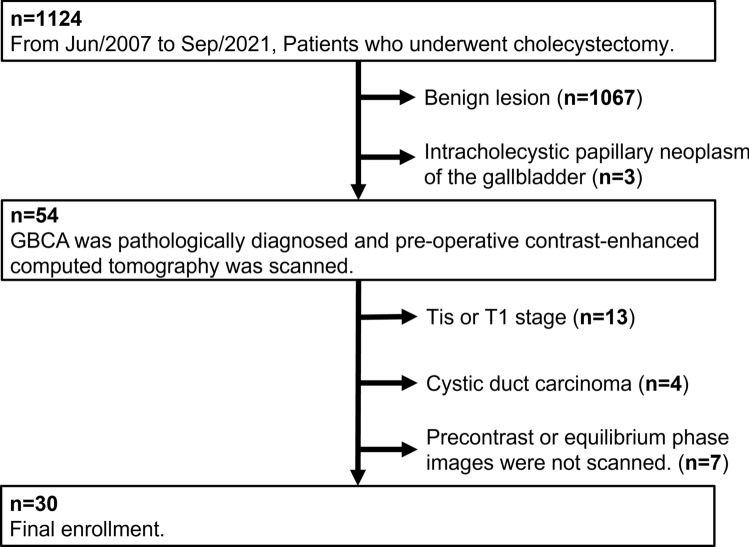 Prediction of the wall-invasion pattern of advanced gallbladder carcinoma using extracellular volume fraction.