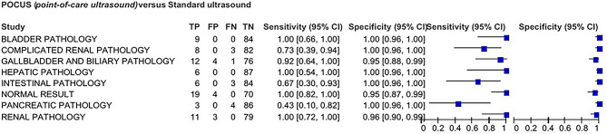 Usefulness of handheld ultrasound devices in the assessment of abdominal pathology and comparison with high-end ultrasound devices.