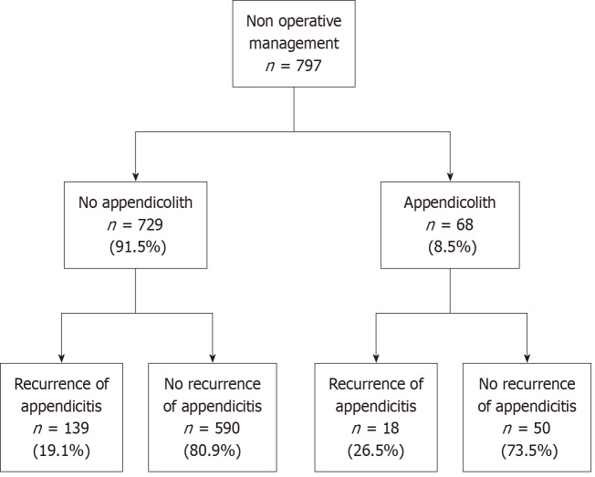 Leaving no stone unturned: Impact of appendicolith and characteristics on long-term recurrence after non-operative appendicitis.