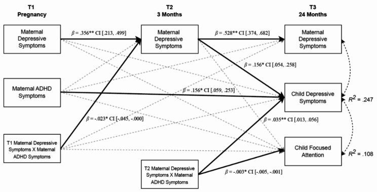 The Interplay between Maternal Depression and ADHD Symptoms in Predicting Emotional and Attentional Functioning in Toddlerhood.