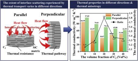 Thermal anisotropy in chopped Cf reinforced SiC composites by laser printing and polymer infiltration-pyrolysis techniques