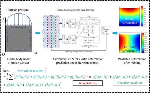Weighted physics-informed neural network (weighted PINN) for obtaining elastic responses under Hertzian-like contact