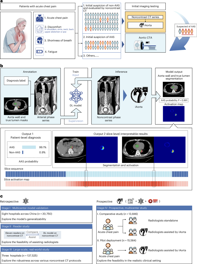 AI-based diagnosis of acute aortic syndrome from noncontrast CT