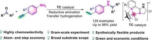 Ir-catalyzed transfer hydrogenation and N-alkylation of alkynyl/alkenyl arylamines with carbonyls in water