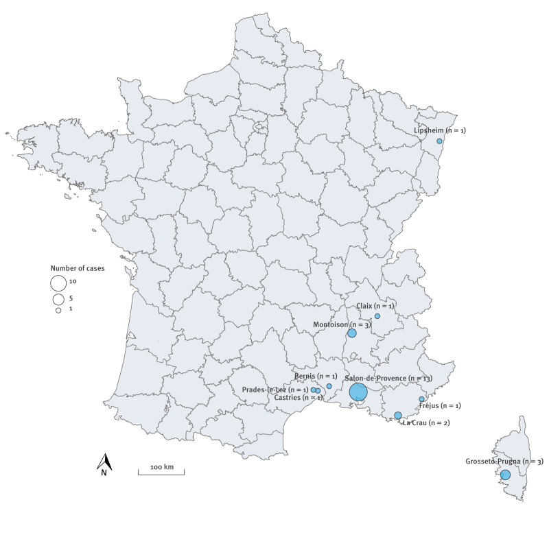 Multiple early local transmissions of chikungunya virus, Mainland France, from May 2025.