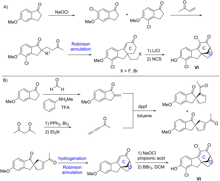 Formal synthesis of a selective estrogen receptor modulator with tetrahydrofluorenone structure using [3 + 2 + 1] cycloaddition of yne-vinylcyclopropanes and CO.