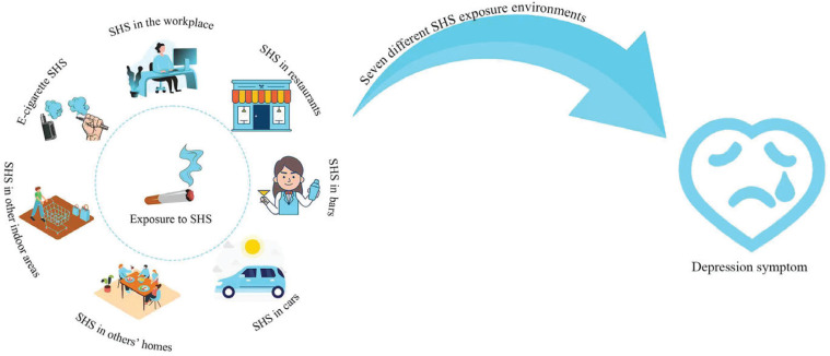 Exploring the relationship between secondhand smoke exposure in different indoor environments and depression symptoms among non-smoking adults: A cross-sectional study from NHANES.