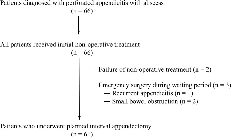 Risk factors for surgical difficulty in interval appendectomy for perforated appendicitis with abscess in children.