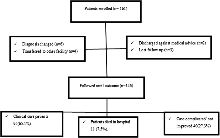 Evaluation of current practice of antimicrobial use and clinical outcome in the management of pneumonia among pediatric patients admitted to Jimma Medical Center, Southwest Ethiopia: a prospective observational study.