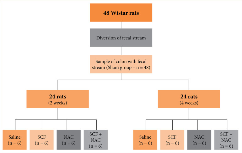 Enemas with sucralfate and n-acetylcysteine can reduce inflammation and oxidative stress in colonic mucosa without fecal stream.
